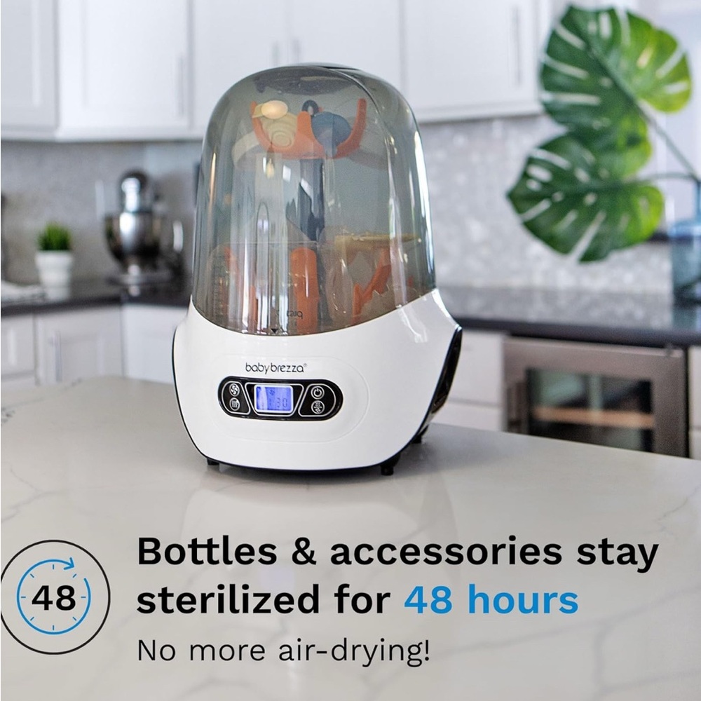Baby Brezza Sterilizer in White and Black
